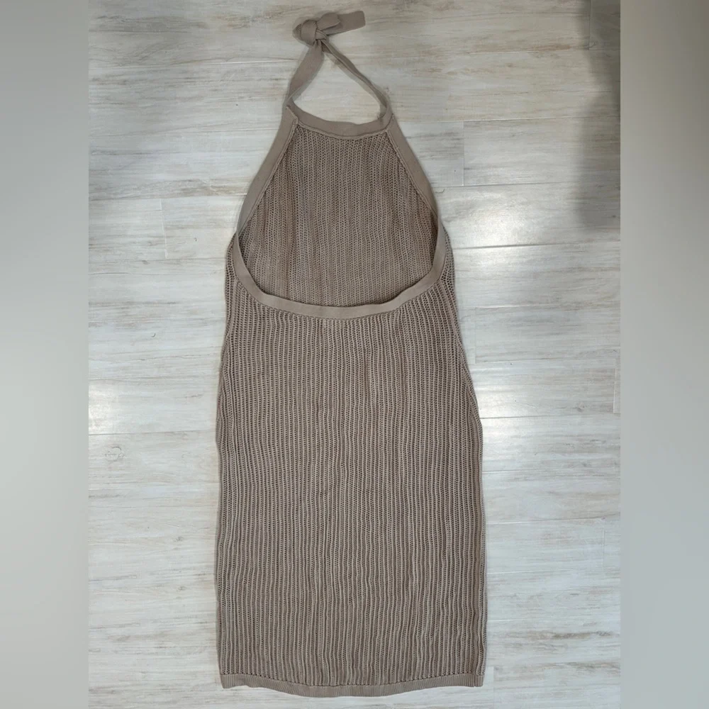 Summersalt Tan Crochet Halter Maxi Dress - Picture 5 of 9